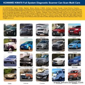 Konnwei KW470 ford full system scanner vehicle coverage