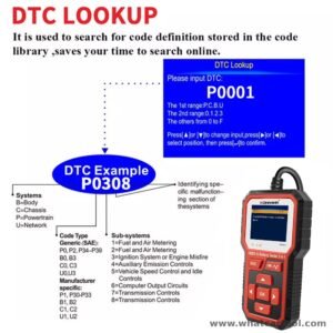 Konnwei KW681 obd2 scanner battery tester dtc lookup