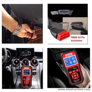 Konnwei KW870 obd2 scanner battery tester in use