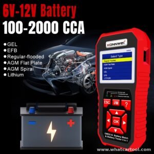 Konnwei KW880 obd2 scanner battery tester battery types