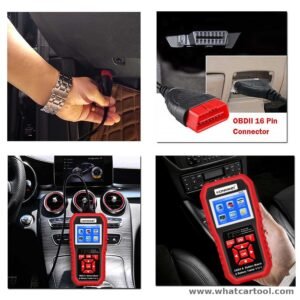 Konnwei KW880 obd2 scanner battery tester in use