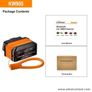 Konnwei KW905 bluetooth obd2 scanner package contents