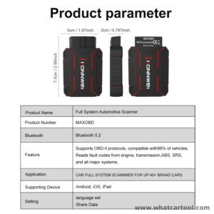 Konnwei MAXOBD bluetooth full system scanner specifications