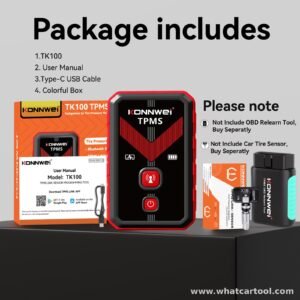 Konnwei TK100 tpms programming tool package contents