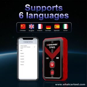 Konnwei TK100 tpms programming tool supported languages