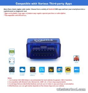 Veepeak OBDCheck VP11 works with third-party Android OBD2 apps