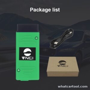 VNCI JLR DoIP package contents with interface, USB cable and box