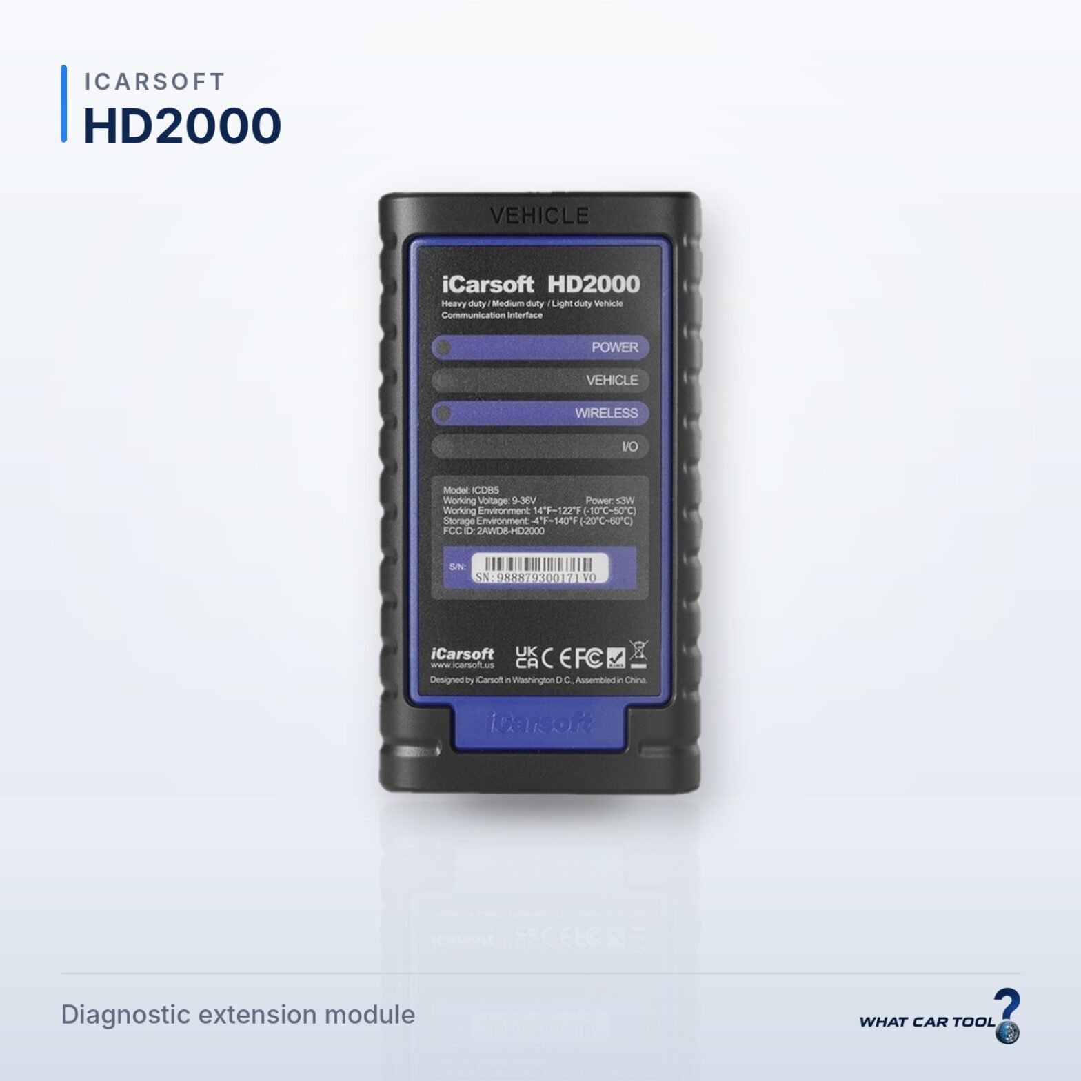 iCarsoft HD2000 – studio product shot on a light background
