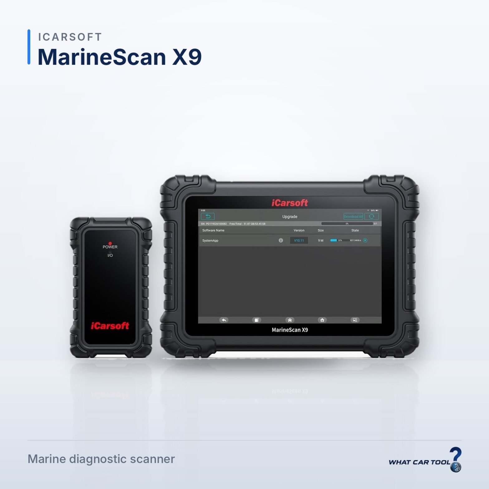 iCarsoft MarineScan X9 – studio product shot on a light background