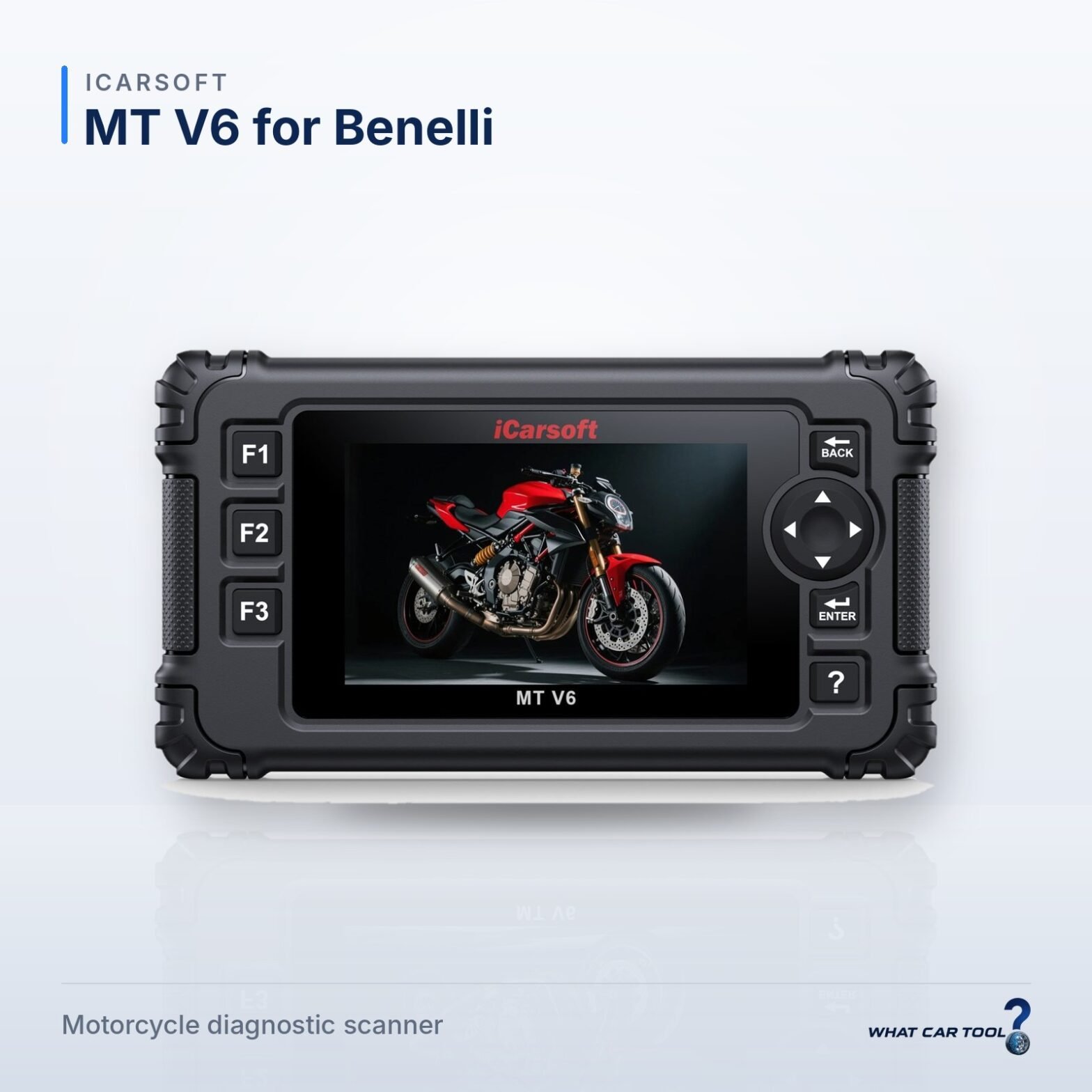 iCarsoft MT V6 for Benelli – studio product shot on a light background