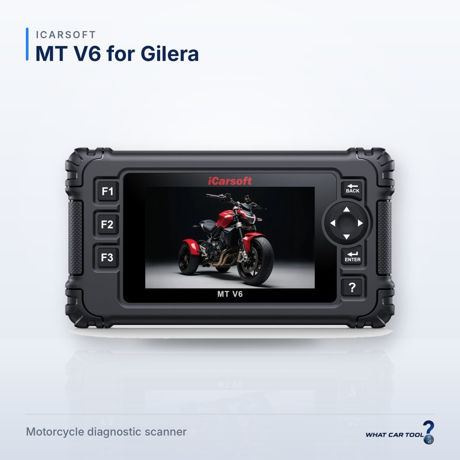 iCarsoft MT V6 for Gilera – studio product shot on a light background