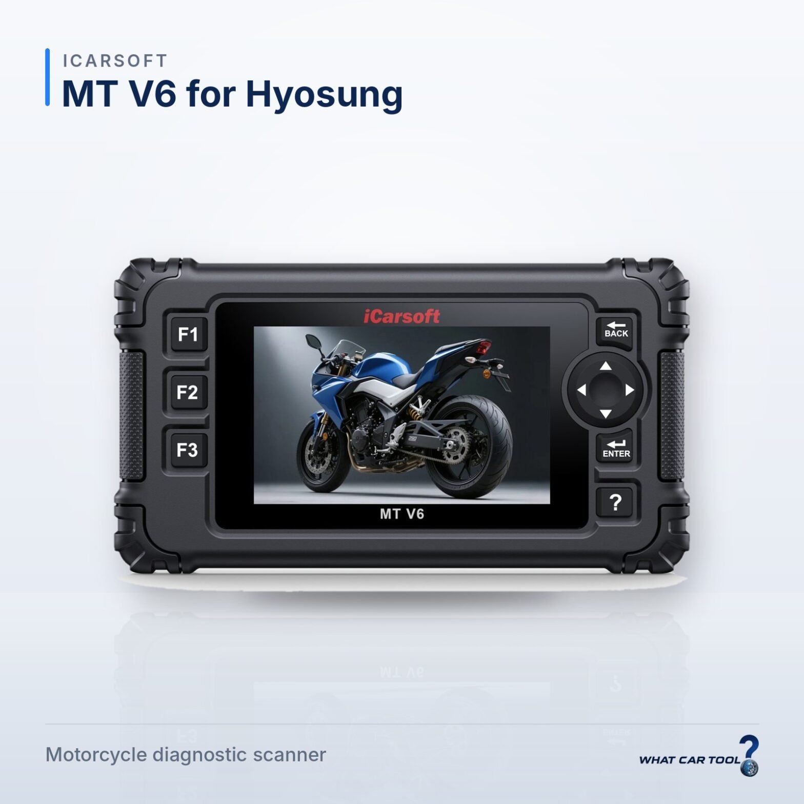 iCarsoft MT V6 for Hyosung – studio product shot on a light background
