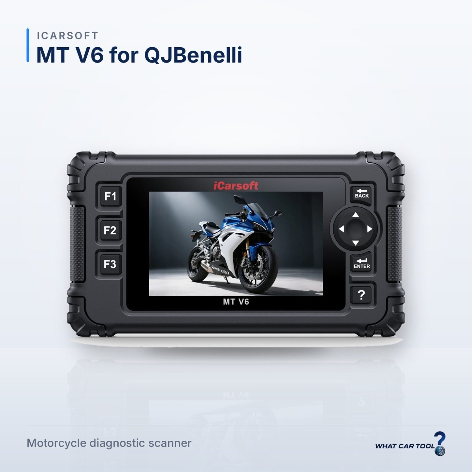 iCarsoft MT V6 for QJBenelli – studio product shot on a light background