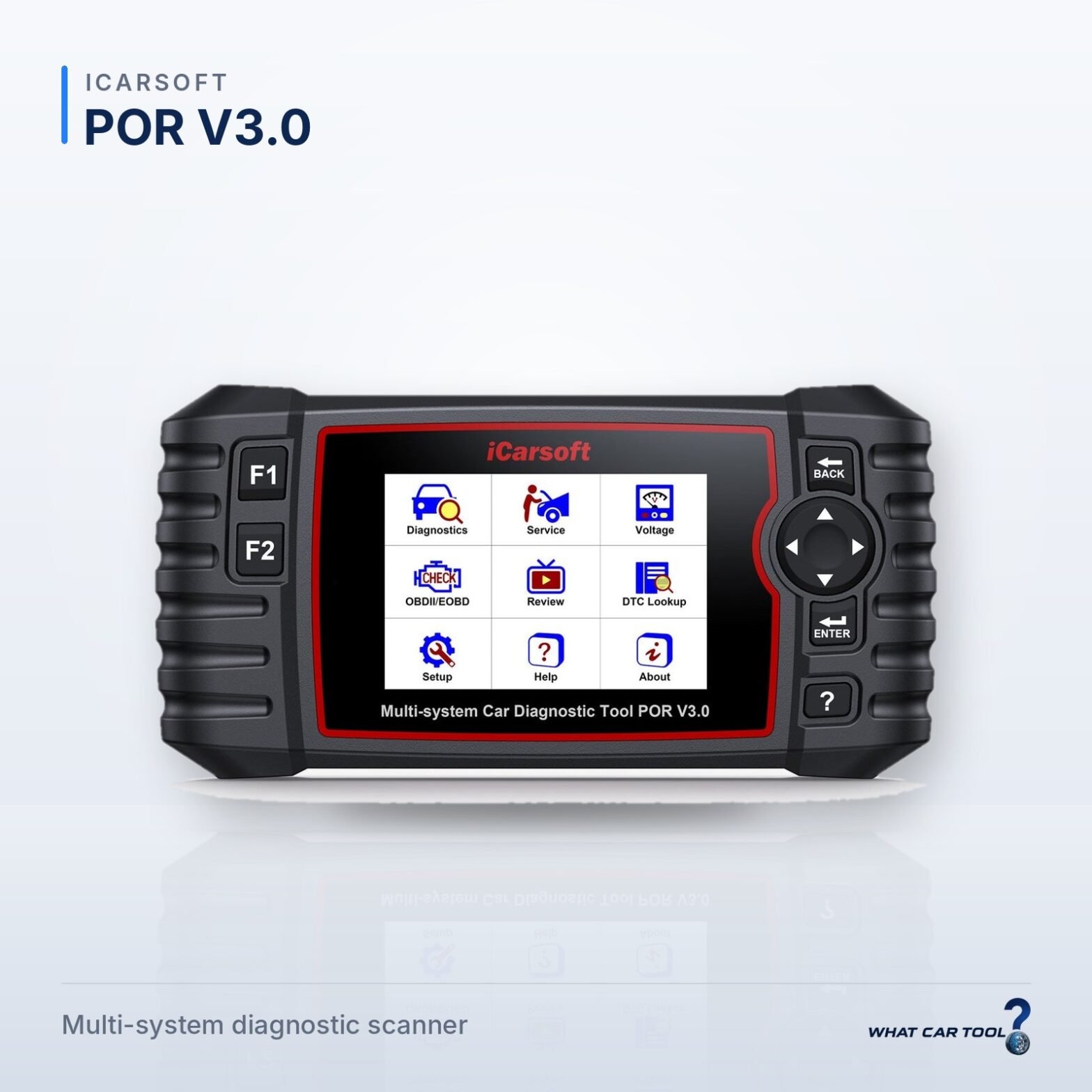 iCarsoft POR V3.0 – studio product shot on a light background
