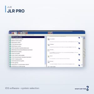 JLR IDS software list of vehicle systems for a Jaguar S-Type