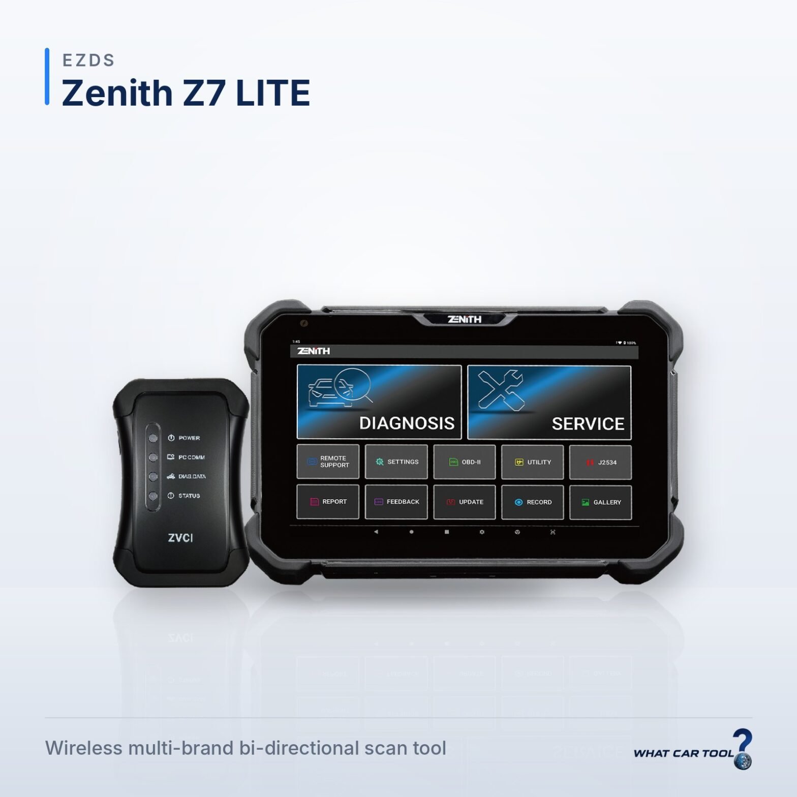 EZDS Zenith Z7 LITE scan tool front view with zvci studio