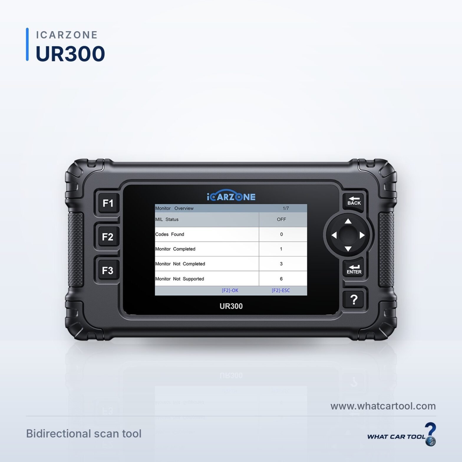 ICarzone UR300 diagnostic scanner studio product shot