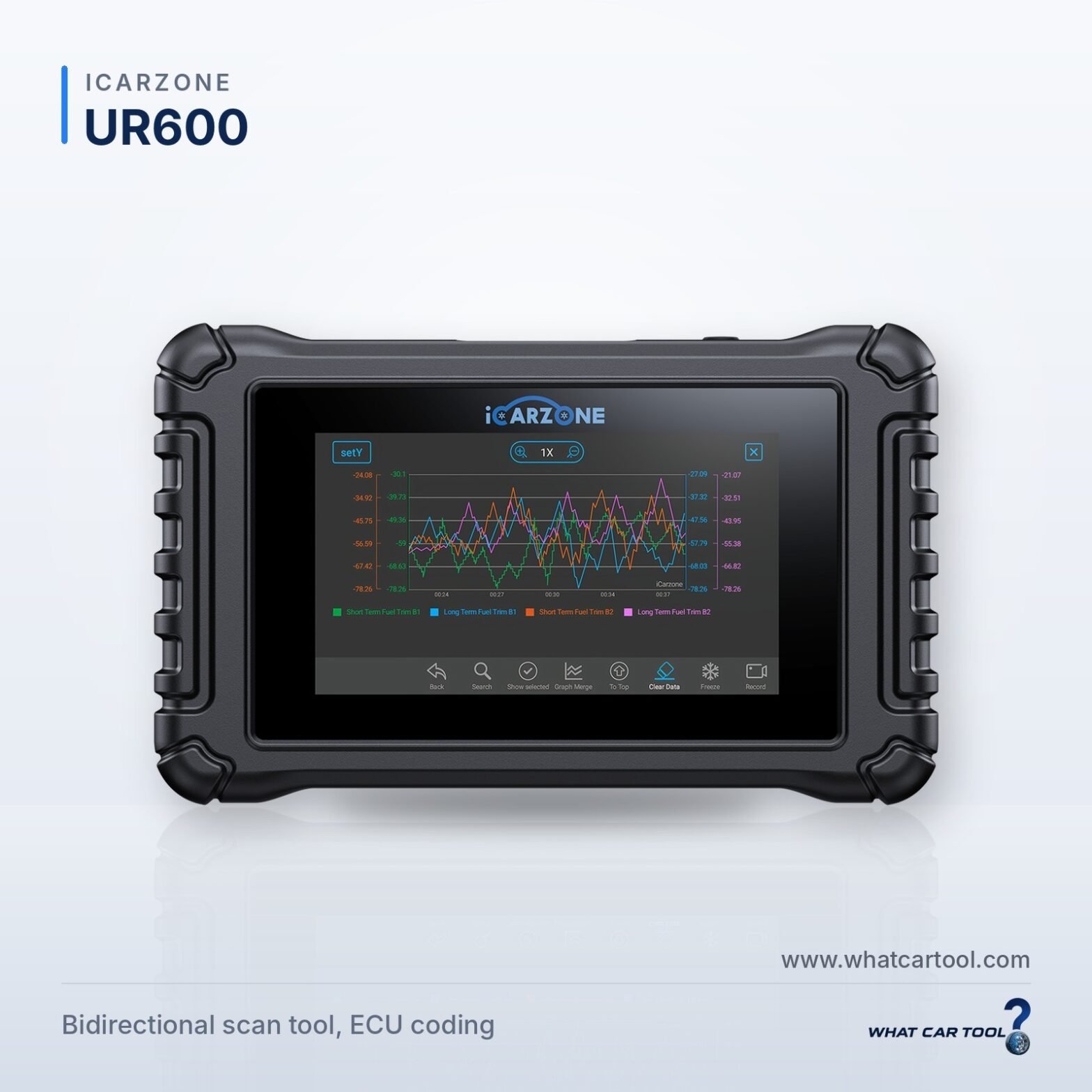 ICarzone UR600 diagnostic scanner studio product shot