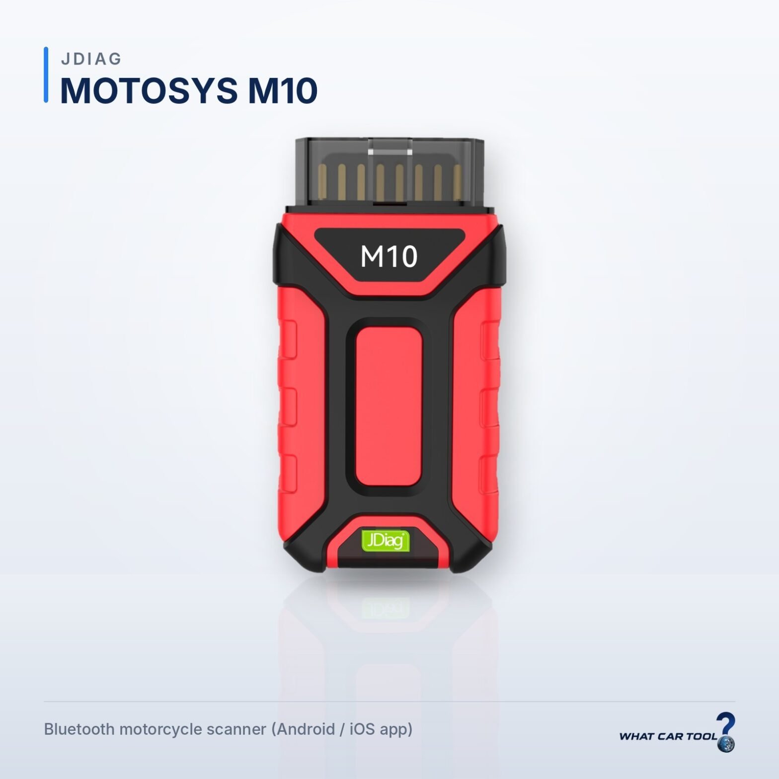 JDiag MOTOSYS M10 bluetooth motorcycle scanner studio product shot