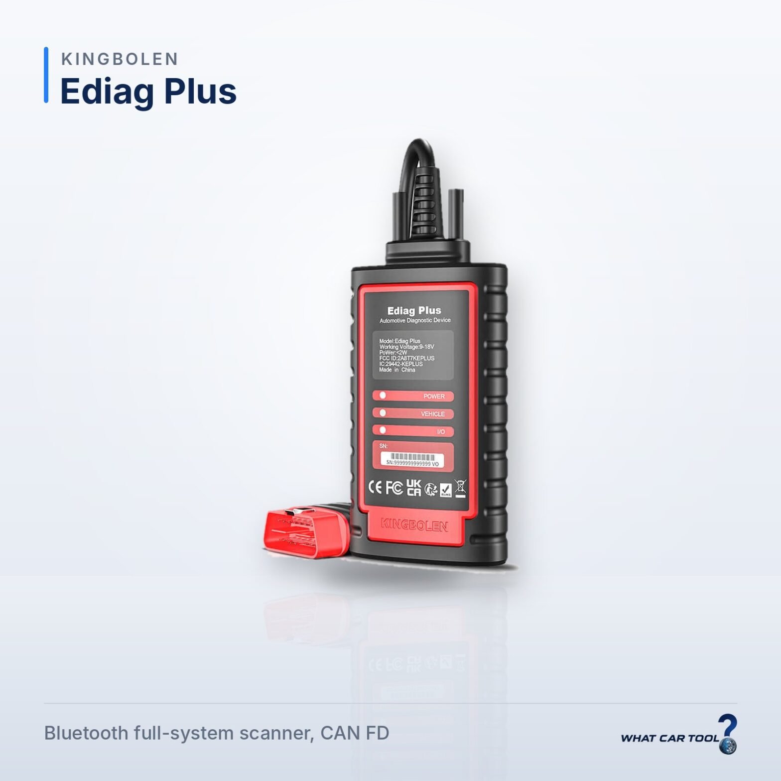 Kingbolen Ediag Plus bluetooth obd2 scanner studio product shot