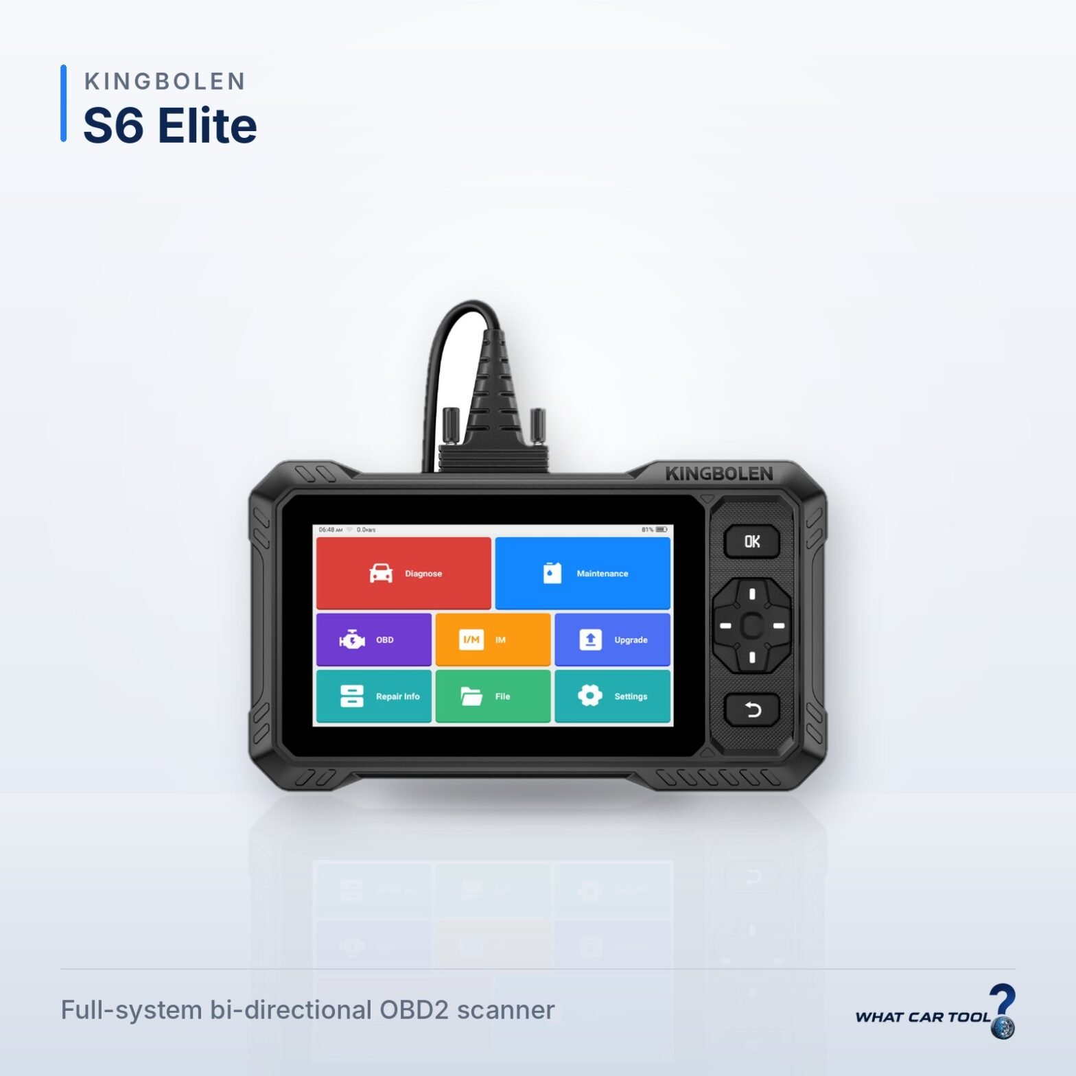Kingbolen S6 Elite obd2 scanner studio product shot