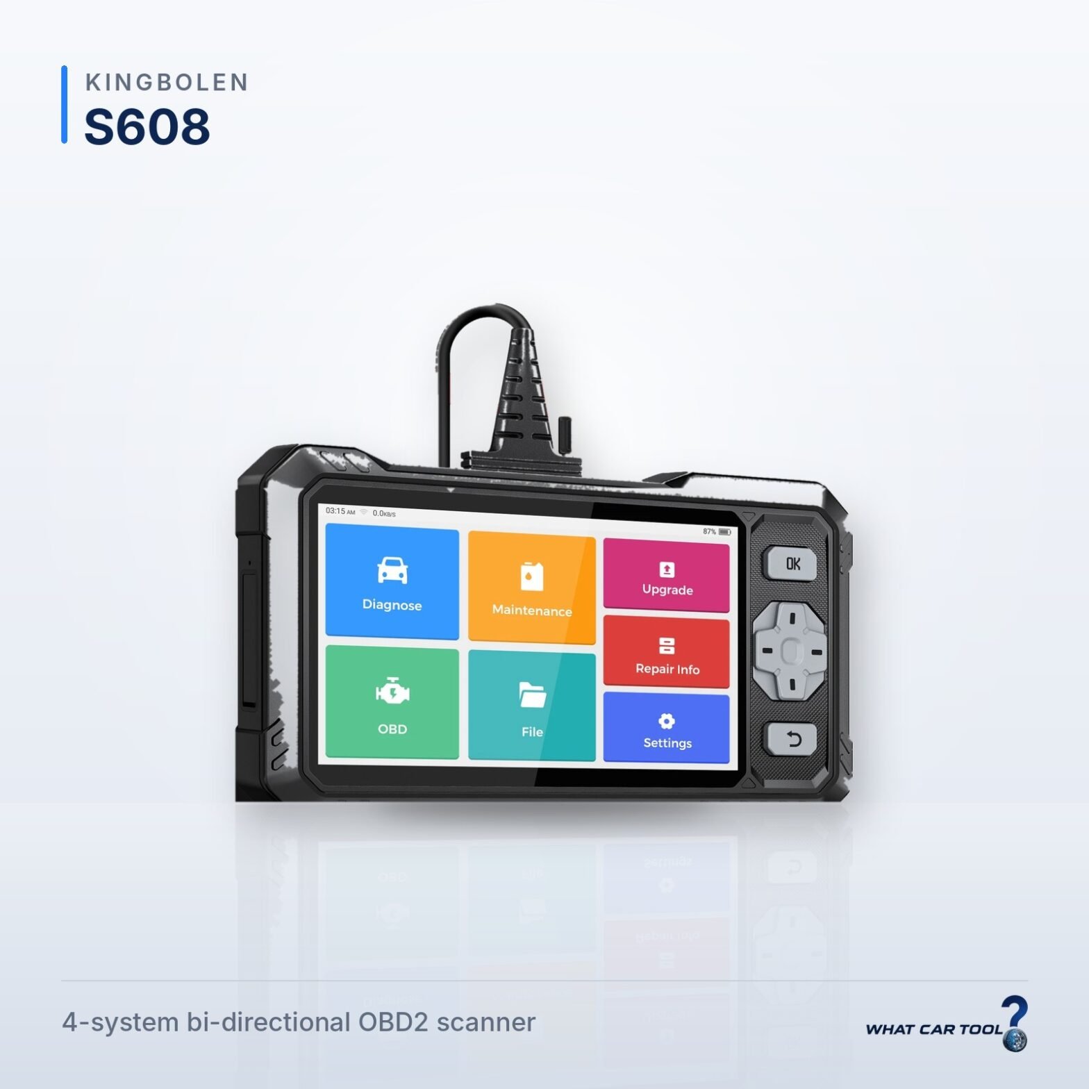Kingbolen S608 obd2 scanner studio product shot