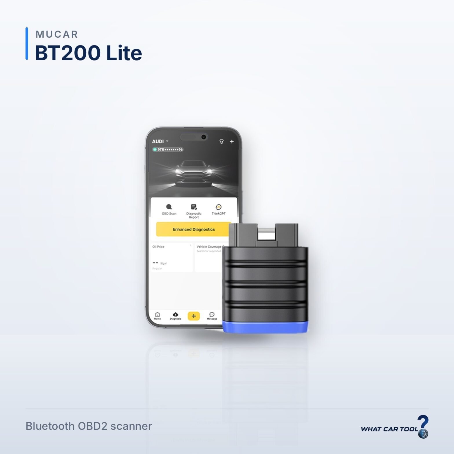 Mucar BT200 Lite bluetooth obd2 scanner studio product shot