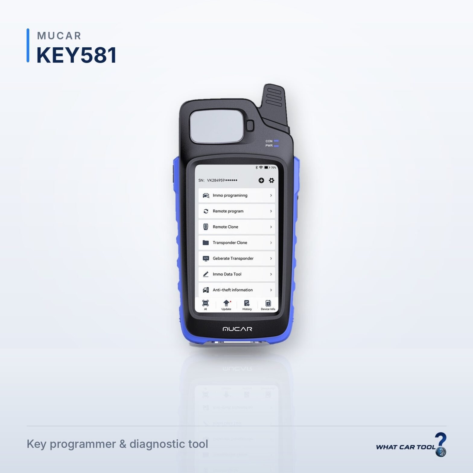 Mucar KEY581 key programmer studio product shot