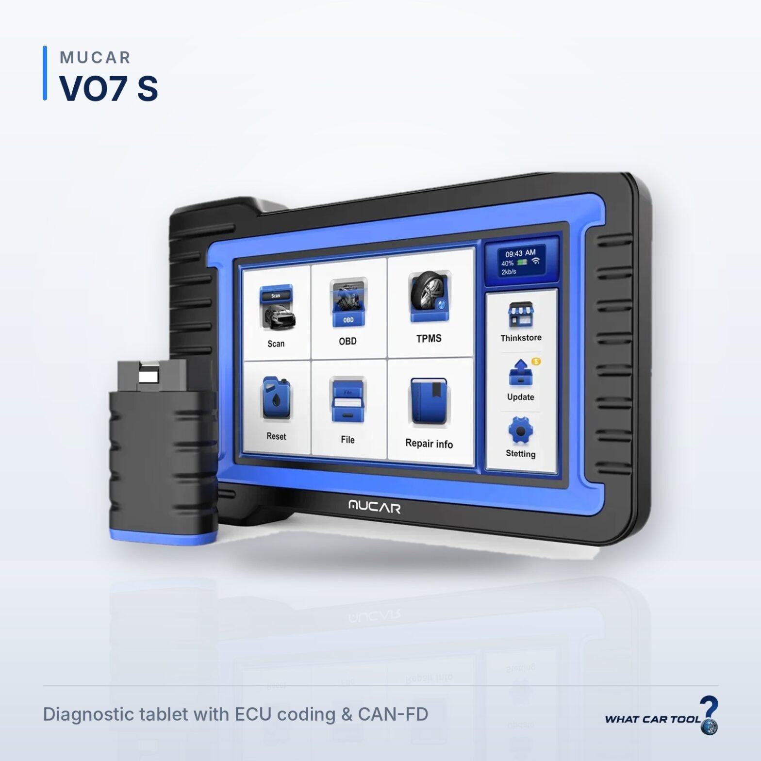 Mucar VO7 s diagnostic tablet studio product shot
