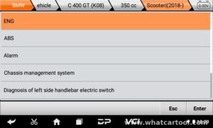 OBDPROG MOTO 100 motorcycle scanner bmw systems screen