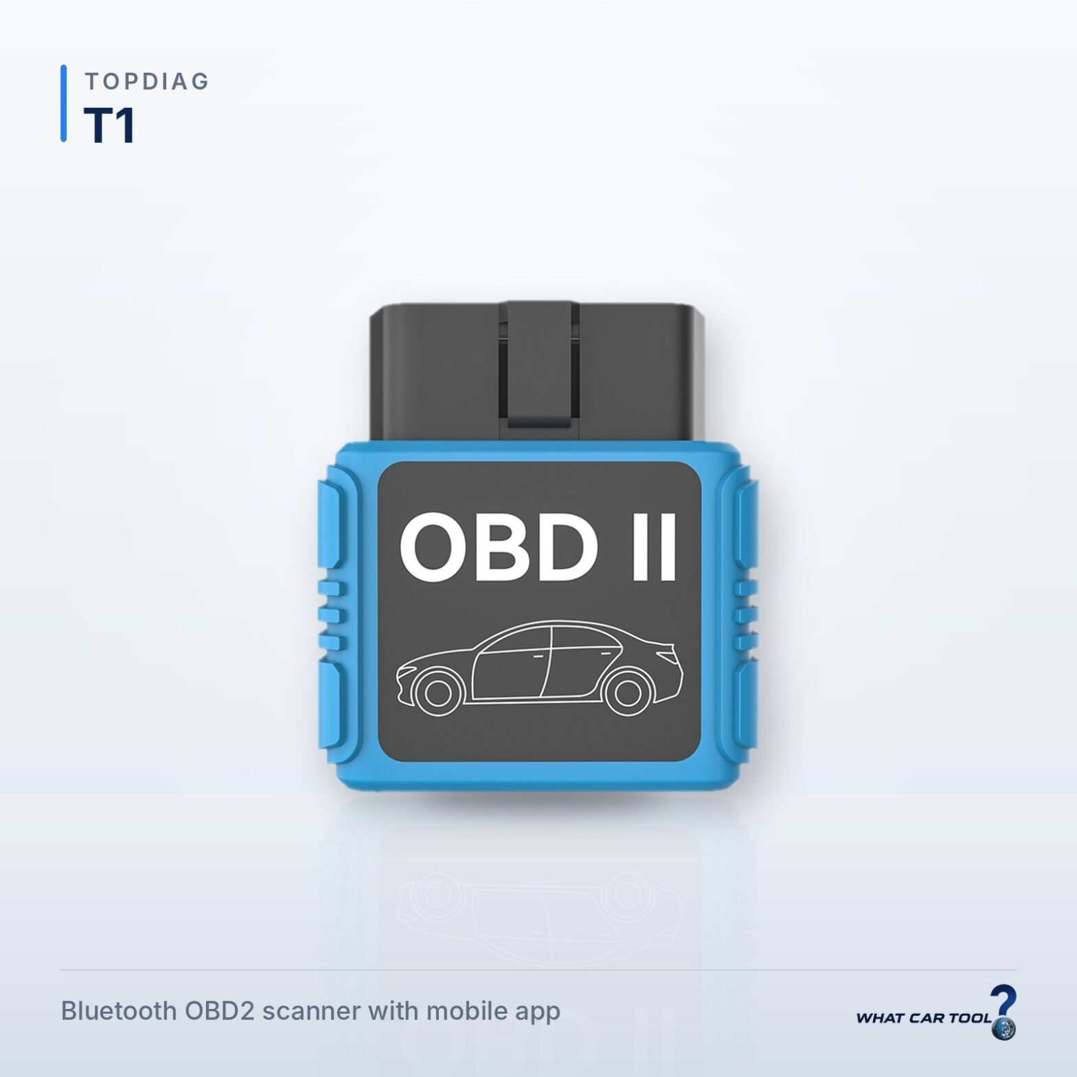 TopDiag T1 bluetooth obd2 scanner studio product shot
