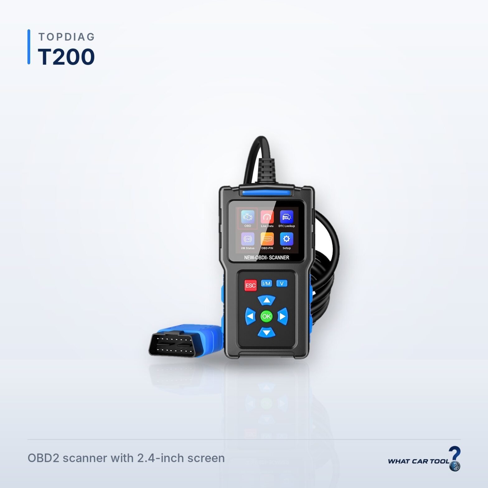 TopDiag T200 obd2 scanner studio product shot