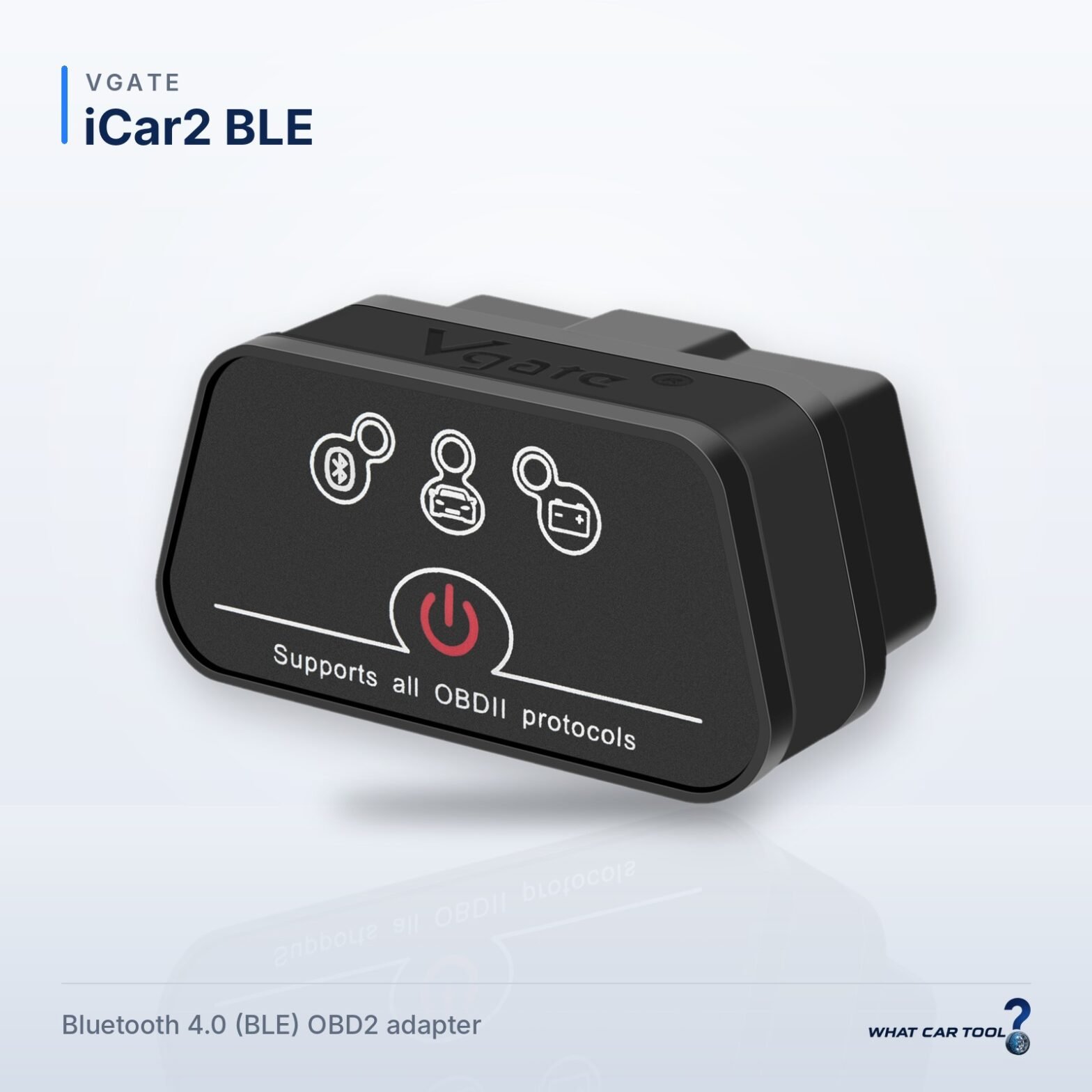 Vgate iCar2 BLE bluetooth obd2 adapter studio product shot