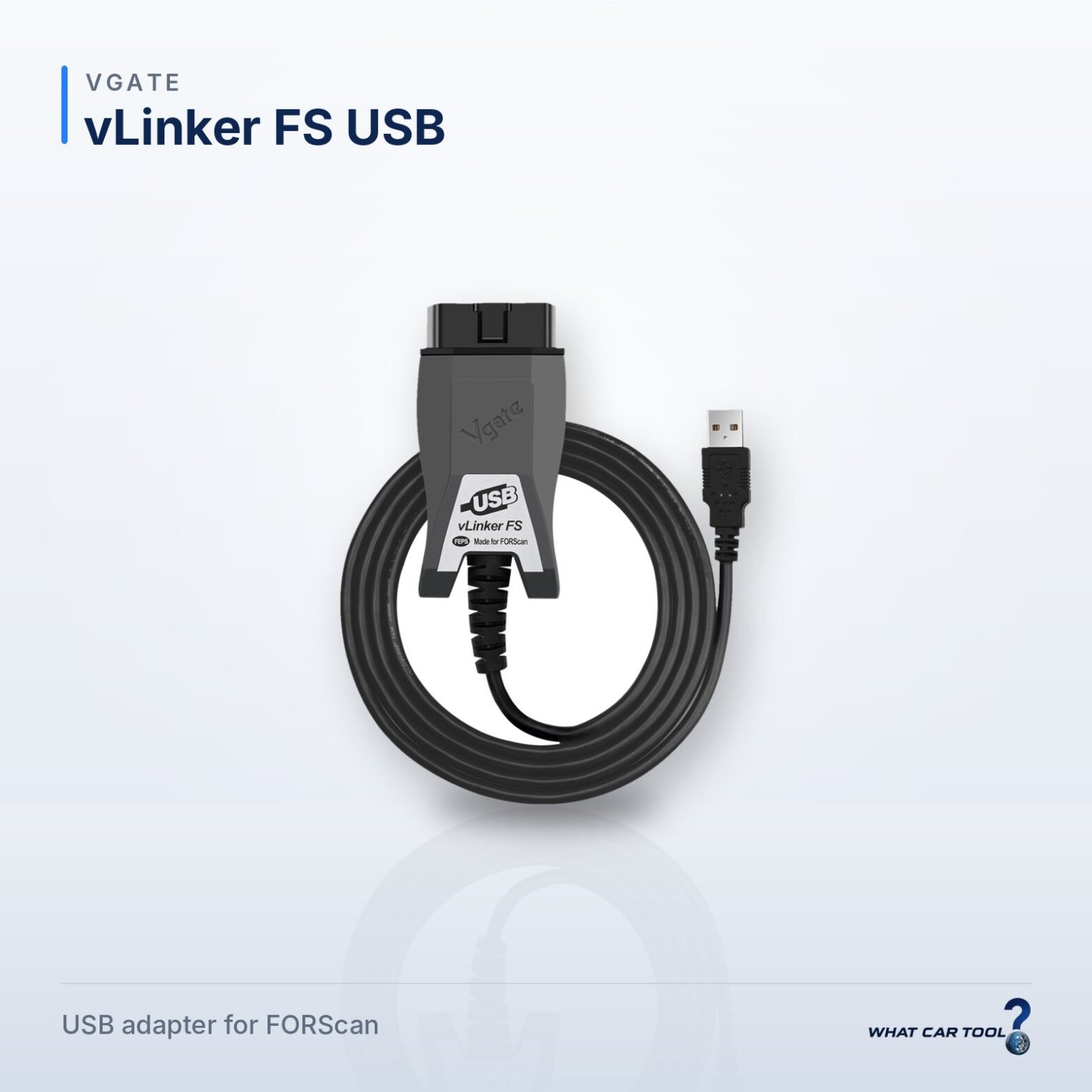 Vgate vLinker FS USB USB obd2 adapter studio product shot